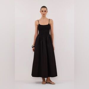 DISSH Milano Black Cotton Midi Dress